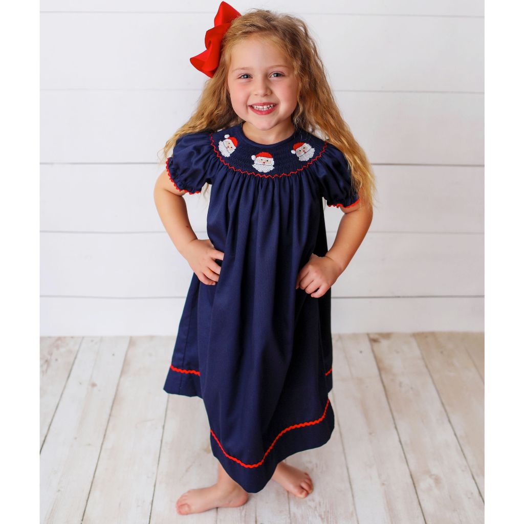 Santa smocked hotsell dress