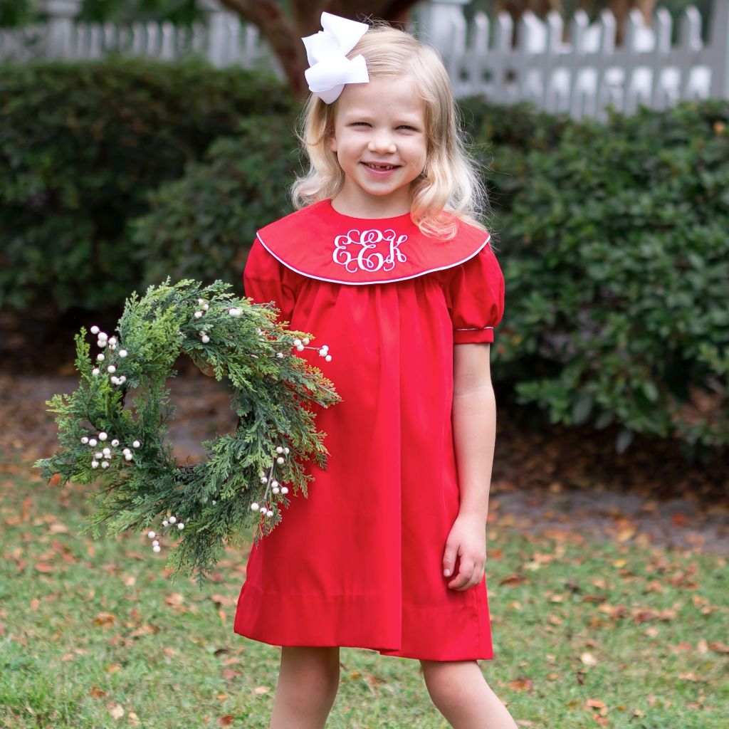Girls Red Float Dress with Free Monogramming