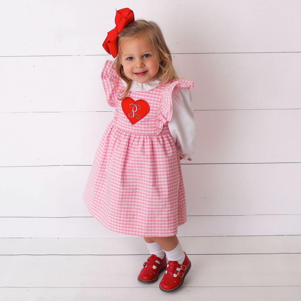 Golden Gingham Smocked Dress