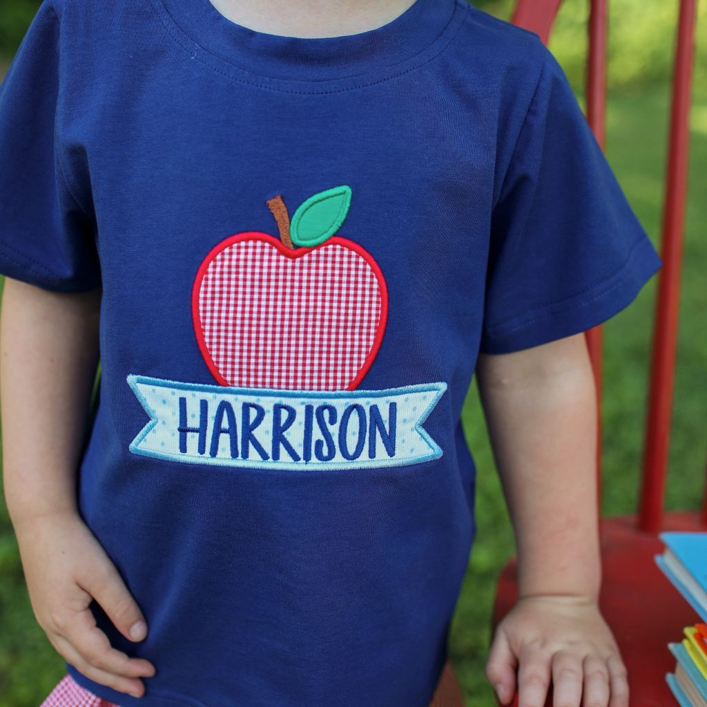 Boys Red Gingham Apple Shirt