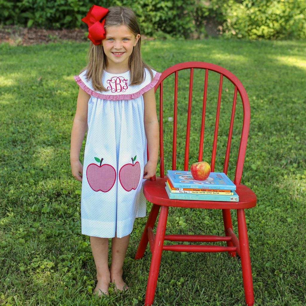 Girls Red Gingham Apple Float Dress