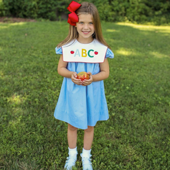 Girls ABC Back To School Apple Dress