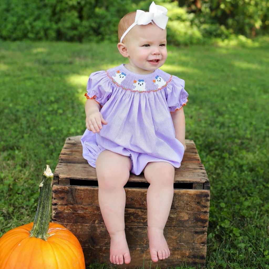 Baby Girls Smocked Halloween Bubble