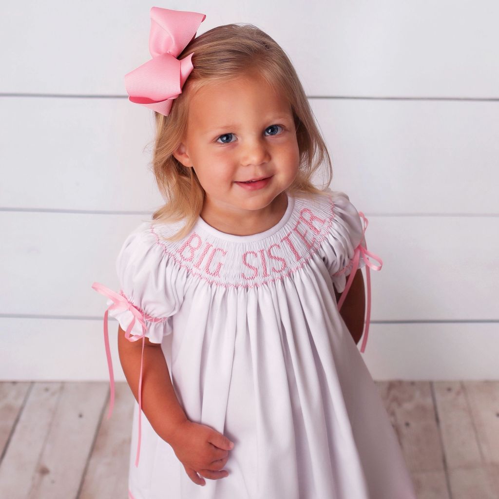Smocked Big Sister Bishop--Pink 6