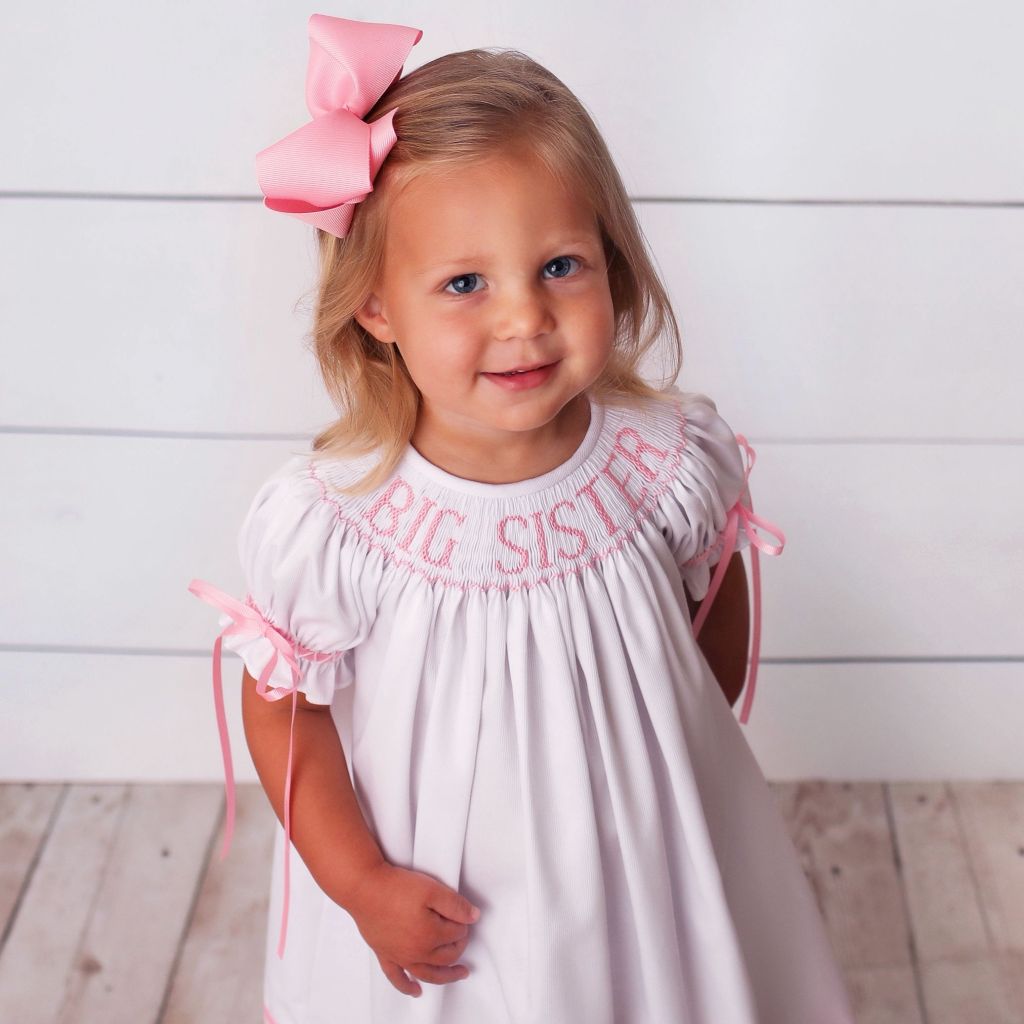 Pink Smocked Big Sister Dress