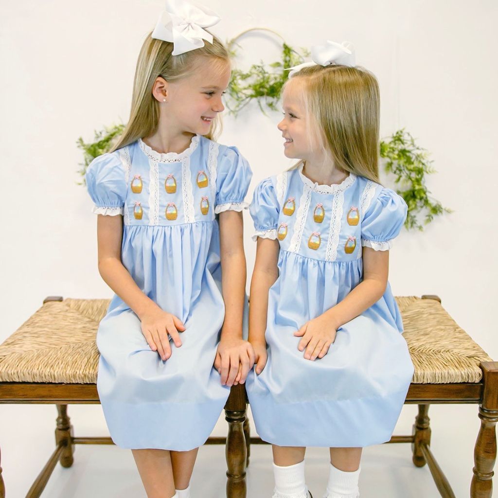 Girls Heirloom Easter Dress Blue